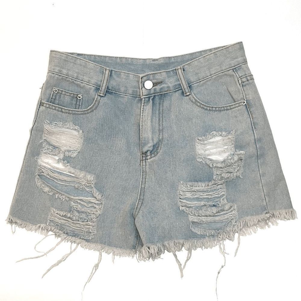 Zaful Forever Young Juniors Size M Factory Distressed Jean Denim Shorts Blue NWT